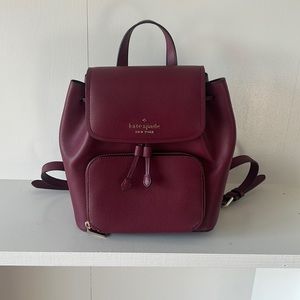 Kate Spade Maroon Leather Backpack Purse